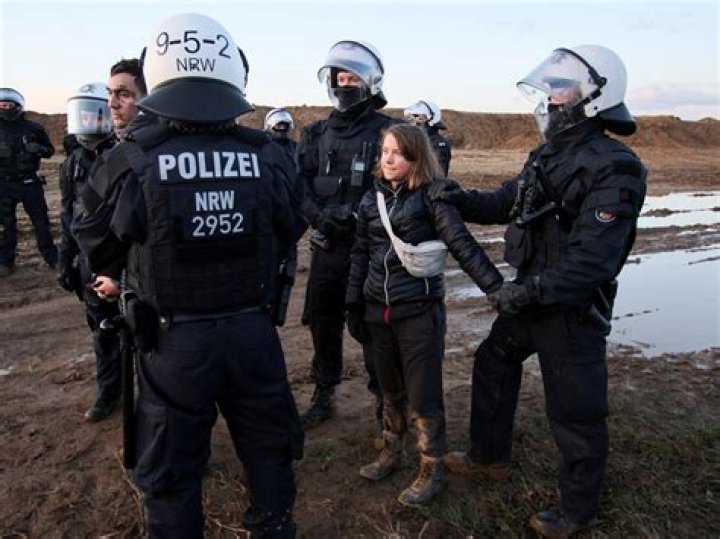 
German Police Arrest Greta Thunberg During Protests in the German Coal Village 
